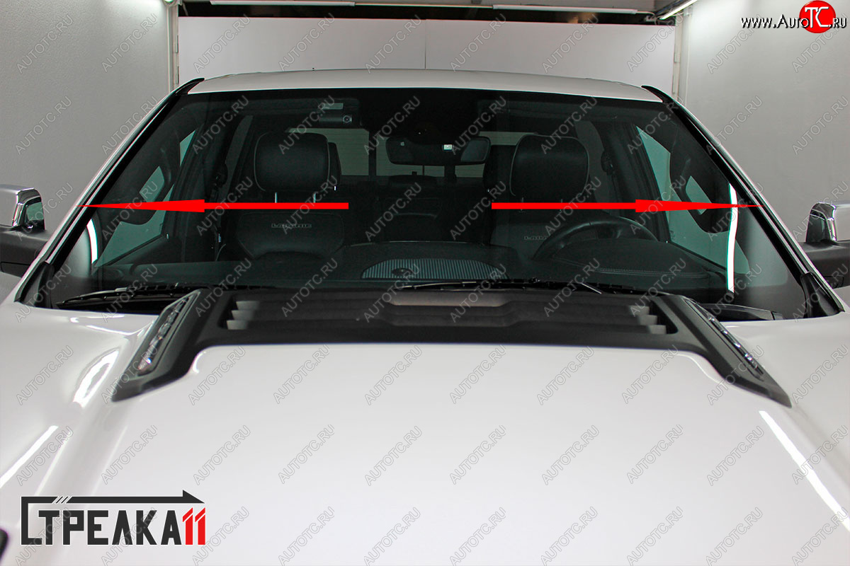 1 699 р. Водостоки (дефлектора) лобового стекла Стрелка 11  RAM 1500  DT (2018-2024) CREW Cab  с доставкой в г. Майкоп