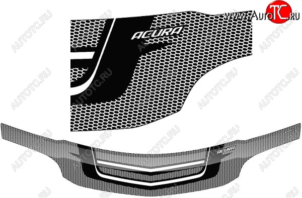 2 479 р. Дефлектор капота CA-Plastiс  Acura MDX  YD1 (2000-2003) дорестайлинг (Серия Art белая)  с доставкой в г. Майкоп