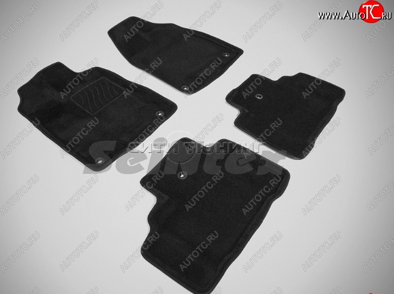 4 349 р. Коврики в салон текстильные Seintex (3D, чёрные) Acura MDX YD3 дорестайлинг (2013-2016)  с доставкой в г. Майкоп