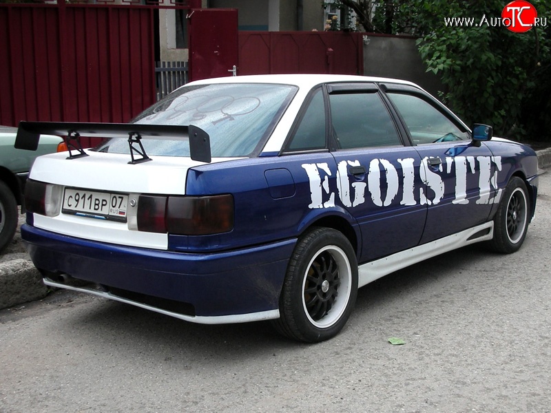 4 499 р. Накладка заднего бампера Rieger Audi 80 B4 седан (1992-1996)  с доставкой в г. Майкоп