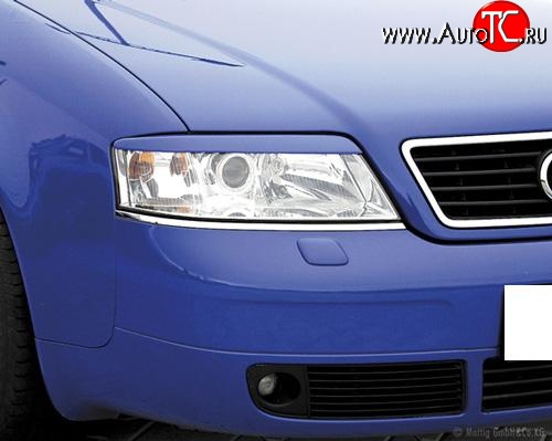 849 р. Реснички Power Style  Audi A6  C5 (1997-2001) дорестайлинг, седан (Неокрашенные)  с доставкой в г. Майкоп