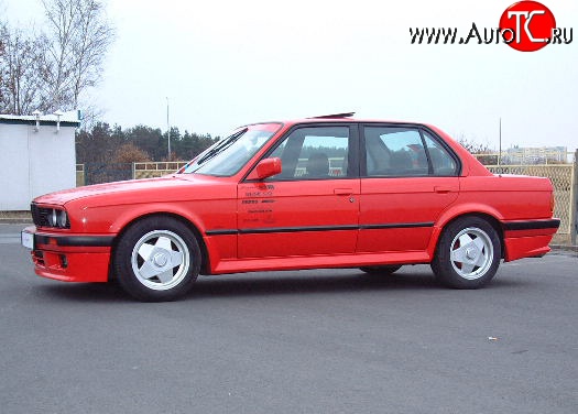 4 499 р. Пороги накладки Elegance BMW 3 серия E30 седан (1982-1991) (стеклопластик жёсткий, Неокрашенные)  с доставкой в г. Майкоп