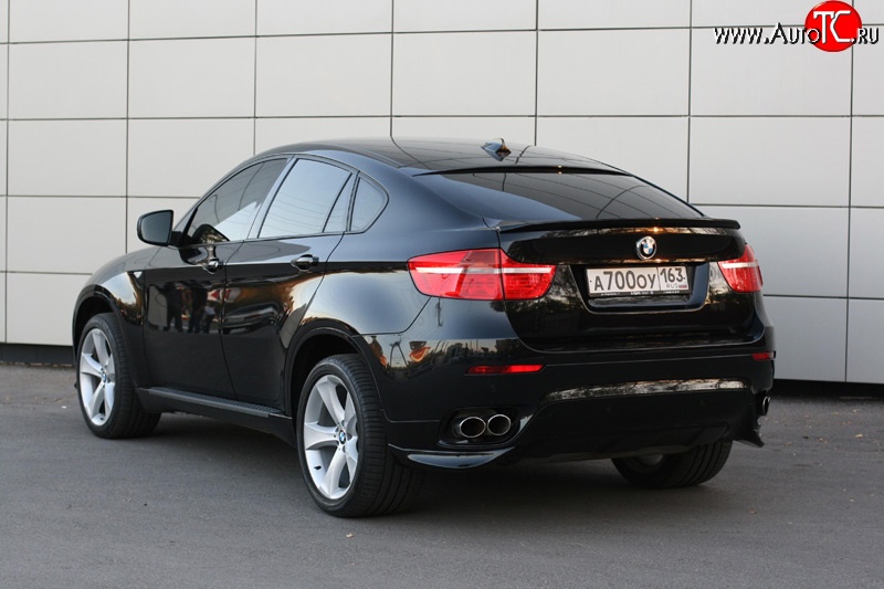 4 749 р. Накладки Global-Tuning на задний бампер автомобиля  BMW X6  E71 (2008-2014) дорестайлинг, рестайлинг (Неокрашенные)  с доставкой в г. Майкоп