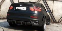 Диффузор заднего бампера Interceptor BMW X6 E71 рестайлинг (2012-2014)