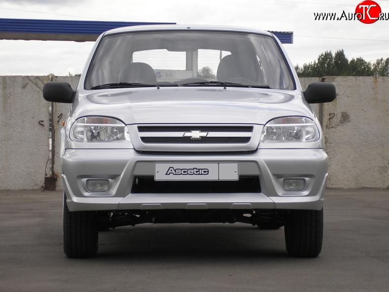 4 799 р. Передний бампер Аскет Chevrolet Niva 2123 дорестайлинг (2002-2008) (Неокрашенный)  с доставкой в г. Майкоп