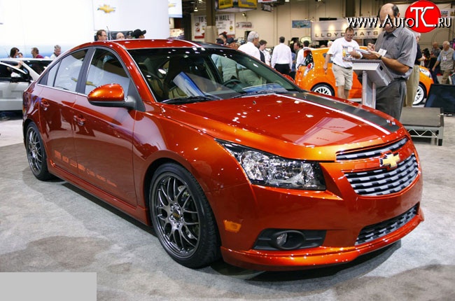 3 799 р. Накладка Z-Line на передний бампер Chevrolet Cruze J300 седан дорестайлинг (2009-2012) (Неокрашенная)  с доставкой в г. Майкоп