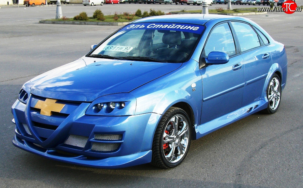 3 449 р. Передний бампер Крестоносец Chevrolet Lacetti седан (2002-2013) (Неокрашенный)  с доставкой в г. Майкоп