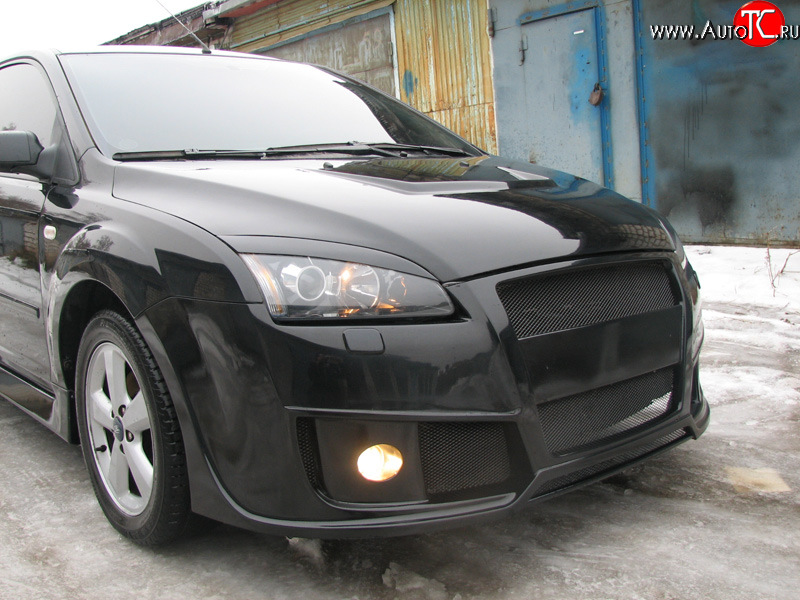 7 799 р. Передний бампер Bomb-Style Ford Focus 2 хэтчбэк 5 дв. дорестайлинг (2004-2008) (Без центрального проёма под гос.номер, Неокрашенный)  с доставкой в г. Майкоп