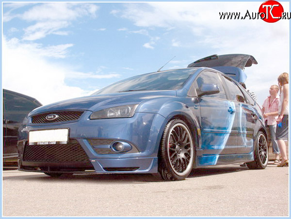 4 999 р. Накладка переднего стайлингового (кабри) бампера Sport Ford Focus 2  седан дорестайлинг (2004-2008) (Неокрашенная)  с доставкой в г. Майкоп