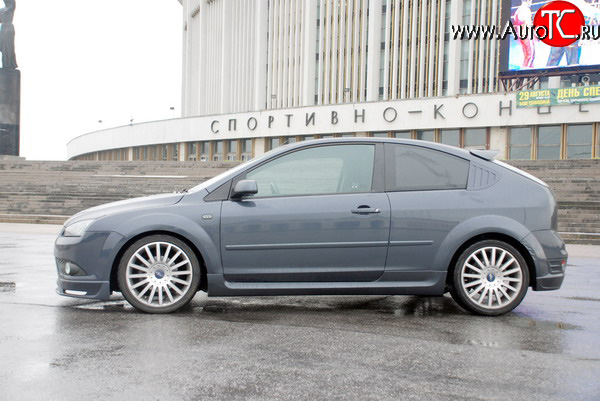 5 899 р. Пороги накладки Sport Ford Focus 2 хэтчбэк 3 дв. рестайлинг (2007-2011) (Неокрашенные)  с доставкой в г. Майкоп