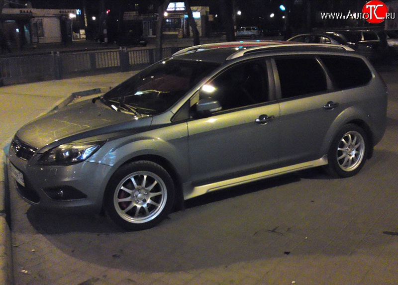 5 649 р. Пороги накладки BombStyle Ford Focus 2 универсал рестайлинг (2007-2011) (Неокрашенные)  с доставкой в г. Майкоп