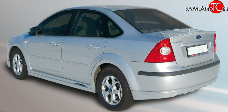 4 999 р. Накладка заднего бампера FT  Ford Focus  2 (2004-2008)  седан дорестайлинг (Неокрашенная)  с доставкой в г. Майкоп