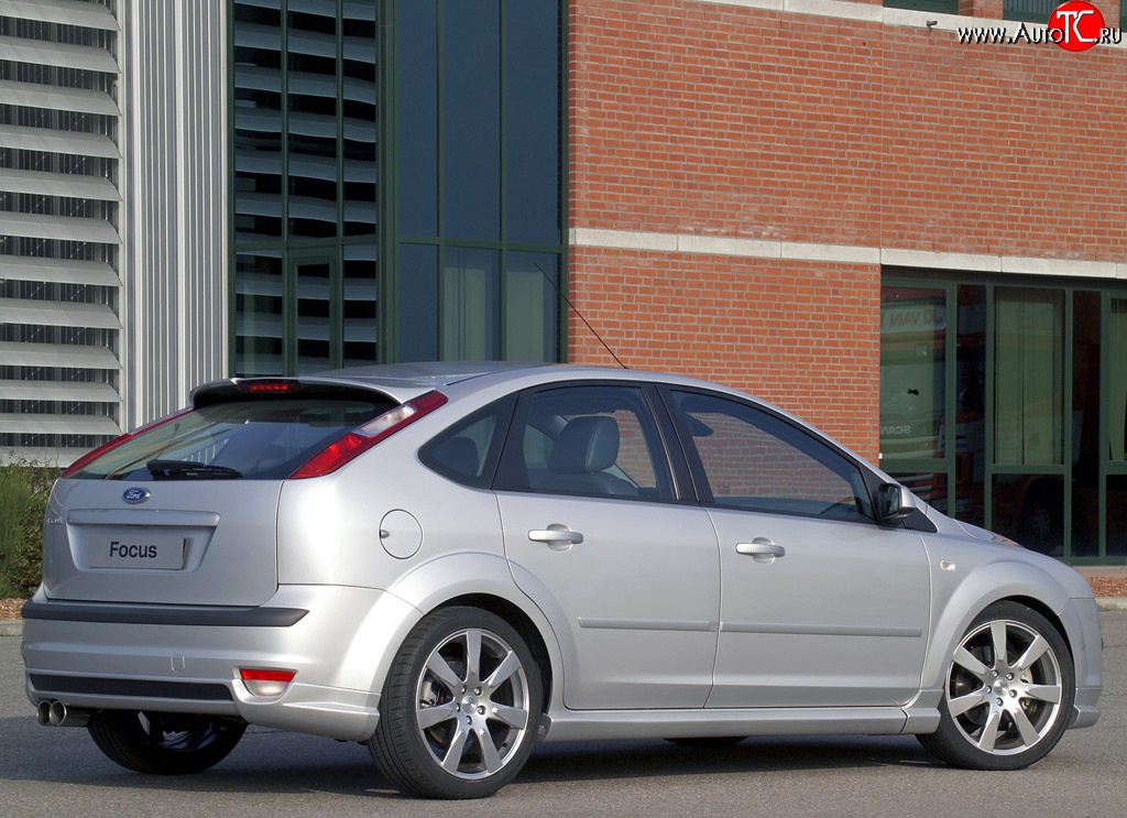 6 949 р. Накладка заднего бампера MS Ford Focus 2 хэтчбэк 5 дв. дорестайлинг (2004-2008) (Неокрашенная)  с доставкой в г. Майкоп