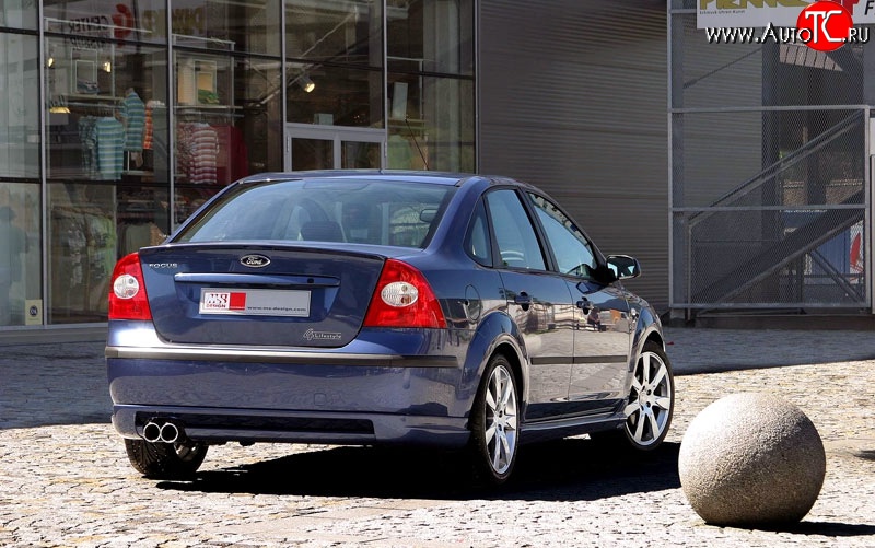 5 699 р. Накладка бампера MS  Ford Focus  2 (2004-2008)  седан дорестайлинг (Неокрашенная)  с доставкой в г. Майкоп
