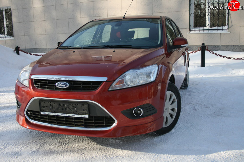3 779 р. Накладка переднего бампера AutoTC Ford Focus 2 седан рестайлинг (2007-2011) (Неокрашенная)  с доставкой в г. Майкоп