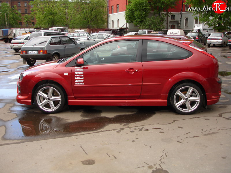 2 679 р. Пороги накладки Снайпер Ford Focus 2 универсал дорестайлинг (2004-2008) (Неокрашенные)  с доставкой в г. Майкоп