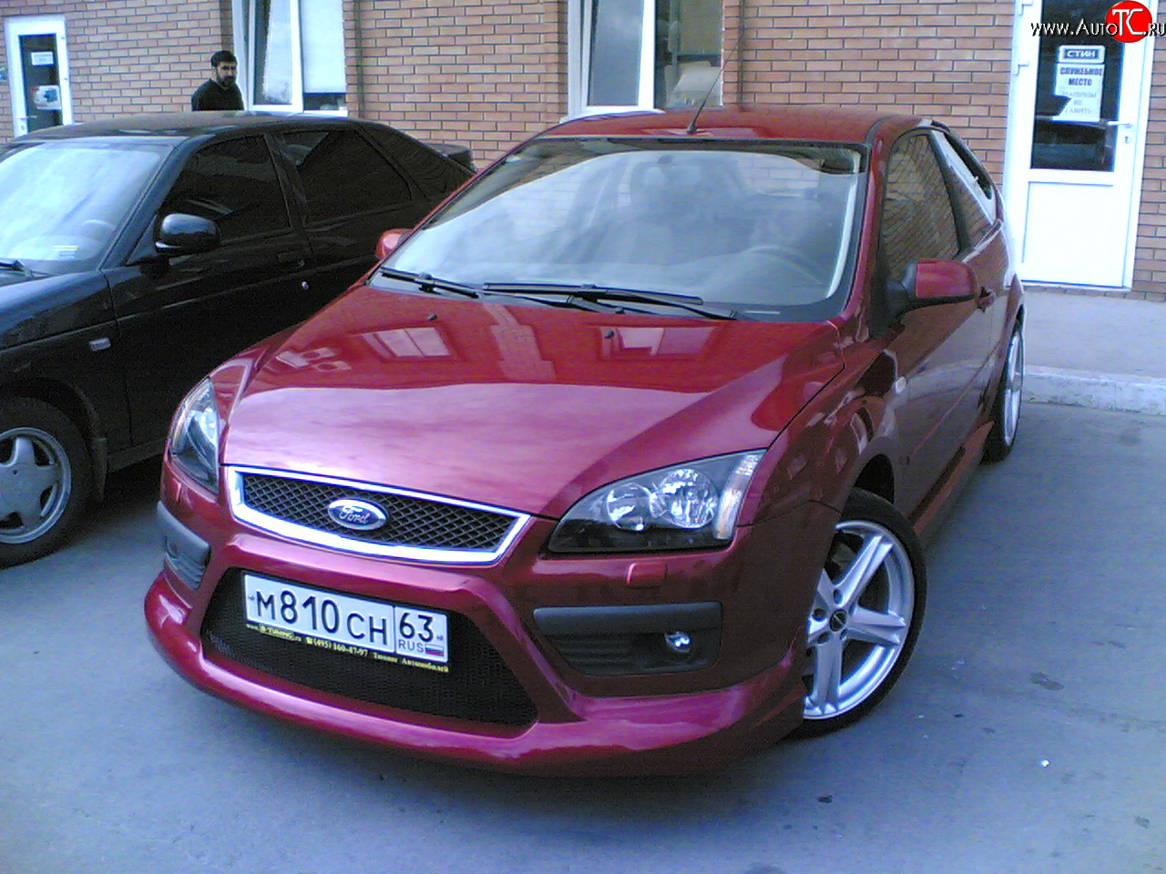 8 499 р. Накладка на передний бампер Снайпер Ford Focus 2  седан дорестайлинг (2004-2008) (Неокрашенная)  с доставкой в г. Майкоп
