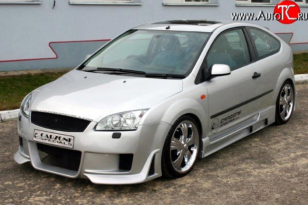 8 949 р. Передний бампер CarZone Futura Ford Focus 2 хэтчбэк 5 дв. дорестайлинг (2004-2008) (Неокрашенный)  с доставкой в г. Майкоп