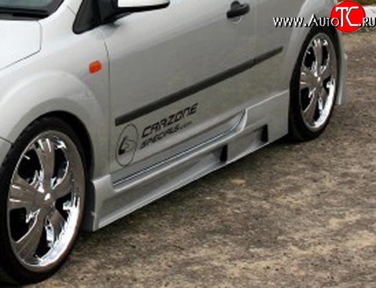 5 599 р. Пороги накладки CarZone Futura Ford Focus 2 седан рестайлинг (2007-2011) (Неокрашенные)  с доставкой в г. Майкоп