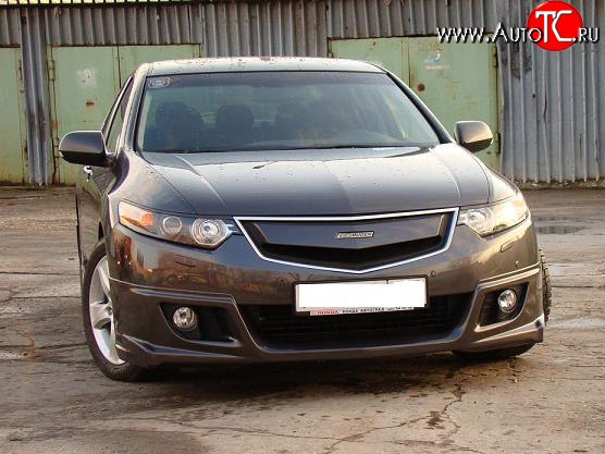 3 989 р. Вставка в оригинальную решетку радиатора MUGEN (дорестайлинг) Honda Accord 8 CU седан дорестайлинг (2008-2011) (Неокрашенная)  с доставкой в г. Майкоп