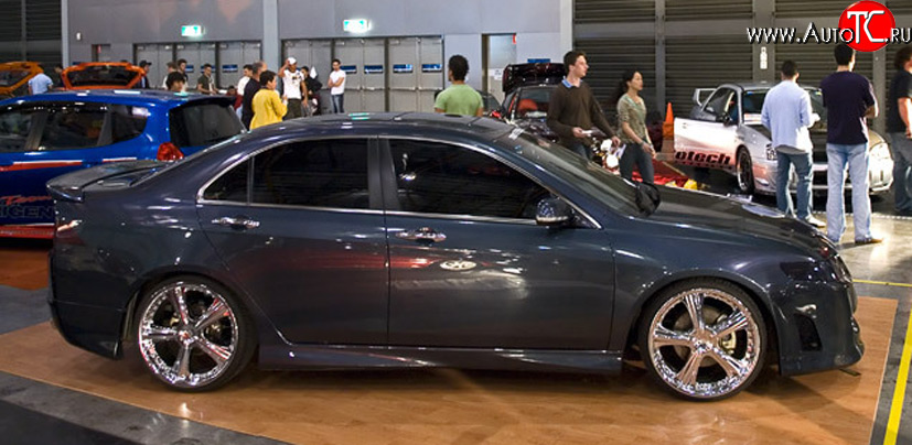 5 899 р. Пороги накладки Mugen Style дорестайлинг Honda Accord 7 CL седан дорестайлинг (2002-2005) (Неокрашенные)  с доставкой в г. Майкоп