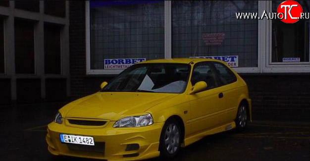 7 999 р. Передний бампер Racing Honda Civic ES седан дорестайлинг (2000-2003)  с доставкой в г. Майкоп