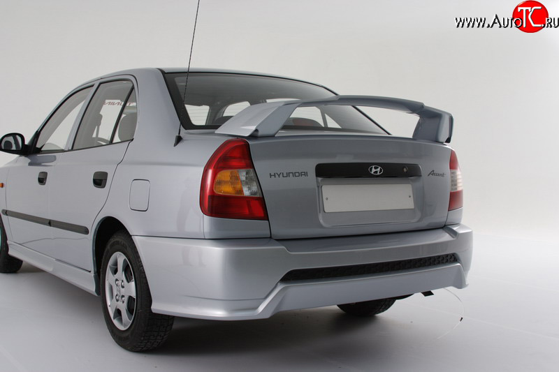 5 099 р. Задний бампер Классик Hyundai Accent 2 LC седан дорестайлинг (ТагАЗ) (1999-2012) (Неокрашенный)  с доставкой в г. Майкоп