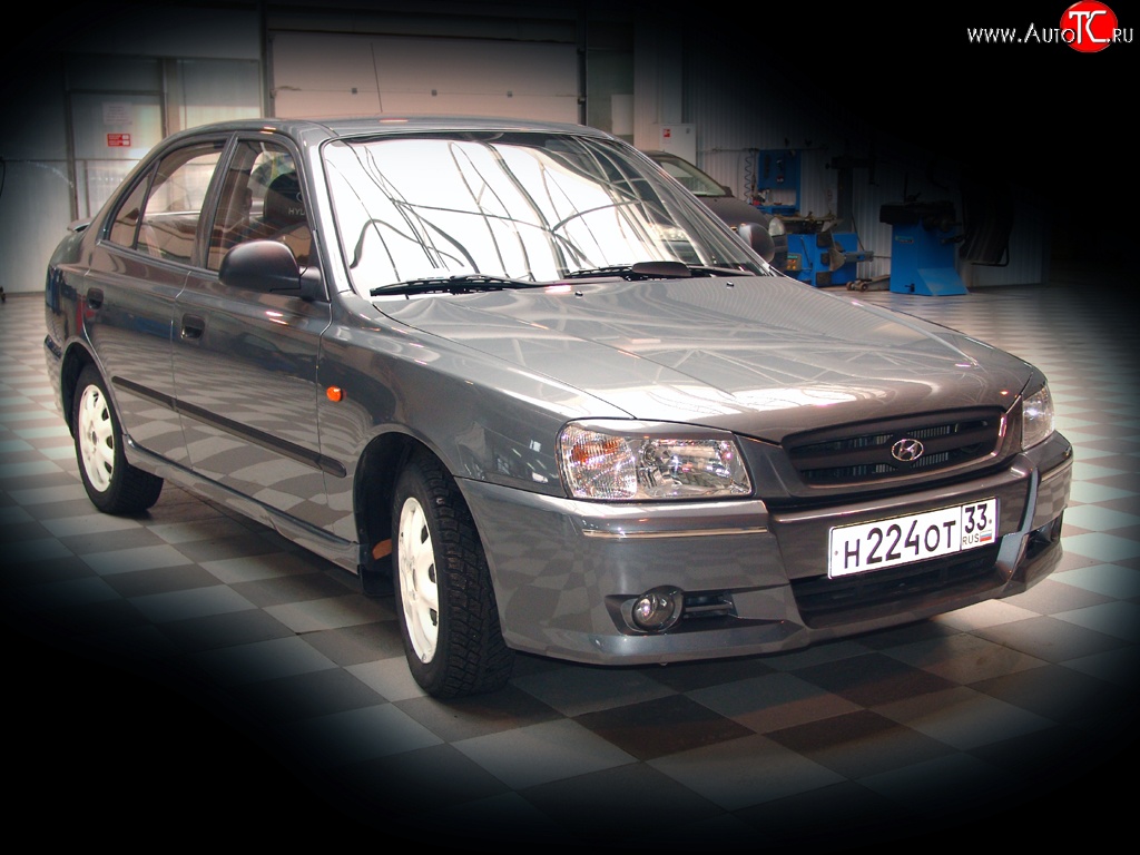459 р. Реснички E-Sport Hyundai Accent 2 LC седан дорестайлинг (ТагАЗ) (1999-2012) (Неокрашенные)  с доставкой в г. Майкоп