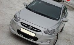 619 р. Реснички Sport V1 Hyundai Solaris RBr хэтчбэк дорестайлинг (2010-2014) (Неокрашенные)  с доставкой в г. Майкоп. Увеличить фотографию 2