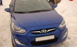 619 р. Реснички Sport V1 Hyundai Solaris RBr хэтчбэк дорестайлинг (2010-2014) (Неокрашенные)  с доставкой в г. Майкоп. Увеличить фотографию 3