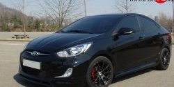 8 999 р. Пороги накладки CT Hyundai Solaris RBr седан дорестайлинг (2010-2014) (Неокрашенные)  с доставкой в г. Майкоп. Увеличить фотографию 2