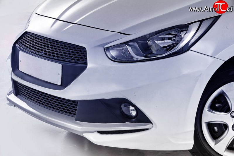1 099 р. Реснички Sport Hyundai Solaris RBr хэтчбэк дорестайлинг (2010-2014) (Неокрашенные)  с доставкой в г. Майкоп