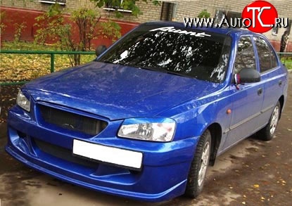 7 499 р. Передний бампер ATH New Hyundai Accent 2 LC седан дорестайлинг (ТагАЗ) (1999-2012) (Неокрашенный)  с доставкой в г. Майкоп