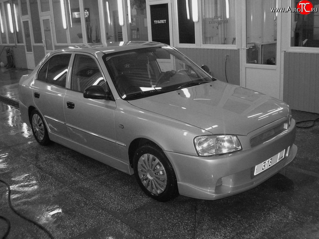 5 699 р. Передний бампер Classic Style Hyundai Accent 2 LC седан дорестайлинг (ТагАЗ) (1999-2012) (Неокрашенный)  с доставкой в г. Майкоп