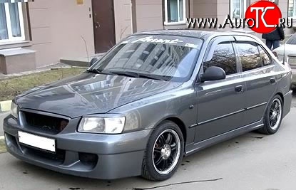 4 699 р. Передний бампер ATH-classic Hyundai Accent 2 LC седан дорестайлинг (ТагАЗ) (1999-2012) (Неокрашенный)  с доставкой в г. Майкоп