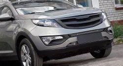 5 349 р. Решётка радиатора RA V2  KIA Sportage  3 SL (2010-2016) дорестайлинг, рестайлинг (С сеткой металлик, Неокрашенная)  с доставкой в г. Майкоп. Увеличить фотографию 2