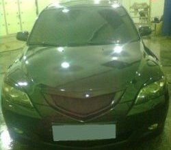 3 189 р. Решётка радиатора Sport (дорестайлинг) Mazda 3/Axela BK дорестайлинг седан (2003-2006) (Неокрашенная)  с доставкой в г. Майкоп. Увеличить фотографию 2