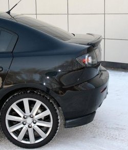 3 049 р. Комплект накладок на задний бампер Global-Tuning Mazda 3/Axela BK дорестайлинг седан (2003-2006) (Неокрашенная)  с доставкой в г. Майкоп. Увеличить фотографию 2