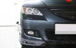 2 309 р. Комплект клыков Sport-V2 на передний бампер автомобиля Mazda 3/Axela BK дорестайлинг седан (2003-2006) (Неокрашенная)  с доставкой в г. Майкоп. Увеличить фотографию 3