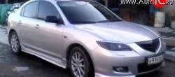 2 309 р. Комплект клыков Sport-V2 на передний бампер автомобиля Mazda 3/Axela BK дорестайлинг седан (2003-2006) (Неокрашенная)  с доставкой в г. Майкоп. Увеличить фотографию 5