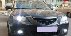 3 189 р. Решётка радиатора (рестайл) Style (полоска)  Mazda 3/Axela  BK (2006-2009) рестайлинг седан (Неокрашенная)  с доставкой в г. Майкоп. Увеличить фотографию 4