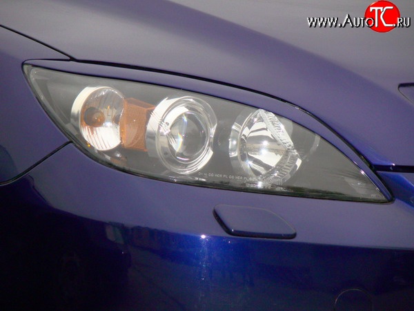 1 149 р. Реснички Sport V3 на фары  Mazda 3/Axela  BK (2006-2009) рестайлинг, хэтчбэк (Неокрашенные)  с доставкой в г. Майкоп