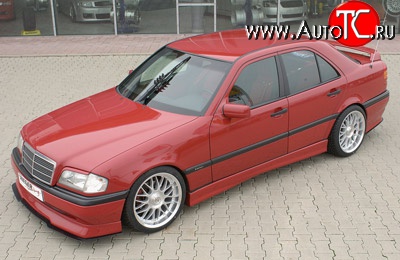 4 399 р. Накладка переднего бампера Rieger Mercedes-Benz C-Class W202 дорестайлинг седан (1993-1997)  с доставкой в г. Майкоп