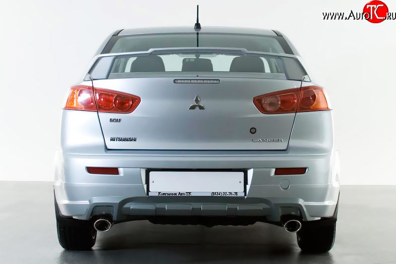 3 599 р. Накладка заднего бампера Elegance Mitsubishi Lancer 10 CY седан дорестайлинг (2007-2010) (Неокрашенная)  с доставкой в г. Майкоп