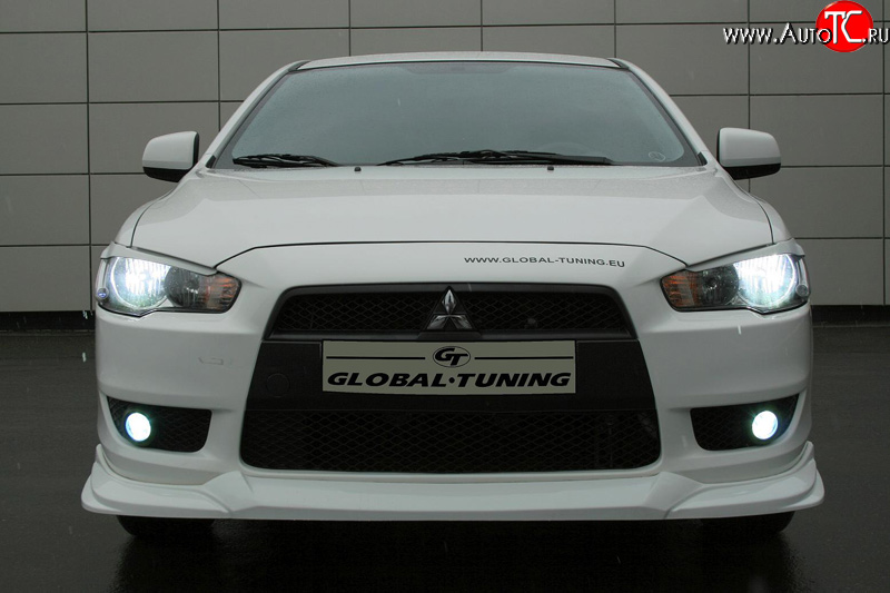 699 р. Реснички Mitsubishi Global-Tuning  Mitsubishi Lancer  10 CY (2007-2017) седан дорестайлинг, хэтчбэк дорестайлинг, седан рестайлинг, хэтчбек 5 дв рестайлинг (Неокрашенные)  с доставкой в г. Майкоп