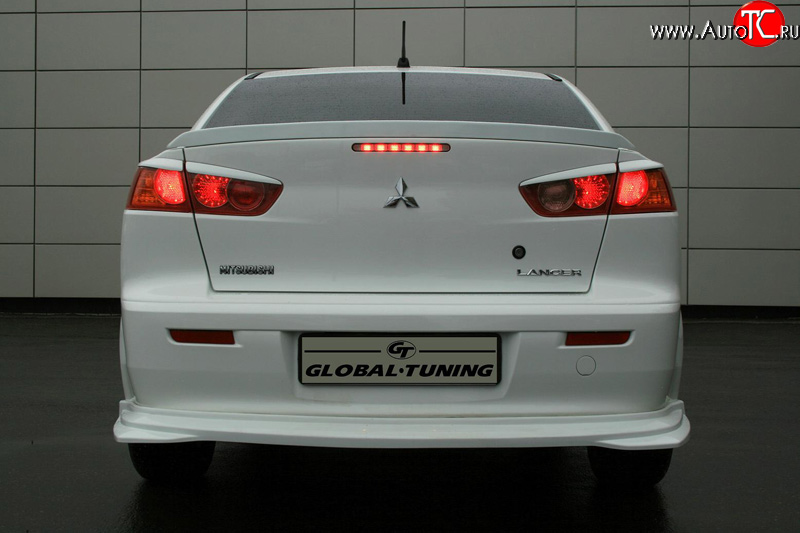 4 749 р. Накладка заднего бампера Mitsubishi Global-Tuning Mitsubishi Lancer 10 CY седан дорестайлинг (2007-2010) (Неокрашенная)  с доставкой в г. Майкоп