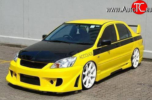 10 699 р. Передний бампер Accolade на Mitsubishi Lancer 9 CS седан 1-ый рестайлинг (2003-2005) (Неокрашенный)  с доставкой в г. Майкоп