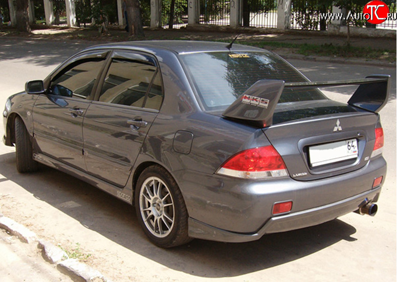 4 189 р. Накладка на задний бампер M-VRS Mitsubishi Lancer 9 CS седан 1-ый рестайлинг (2003-2005) (Неокрашенная)  с доставкой в г. Майкоп