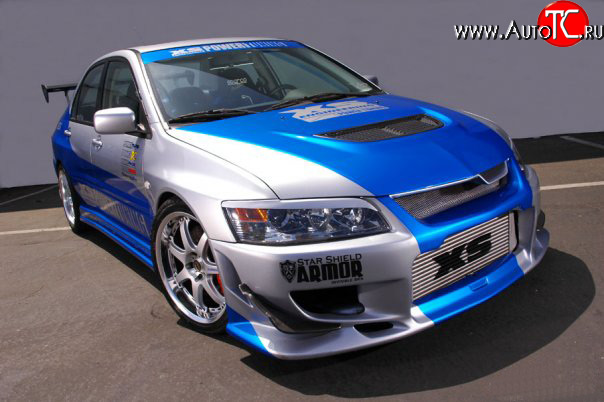 7 699 р. Передний бампер XS Mitsubishi Lancer Evolution 8 CT9A седан (2003-2005)  с доставкой в г. Майкоп