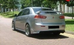 5 299 р. Накладка Zodiak под одинарный выхлоп на задний бампер Mitsubishi Lancer 10 CY седан рестайлинг (2011-2017) (Неокрашенная)  с доставкой в г. Майкоп. Увеличить фотографию 2